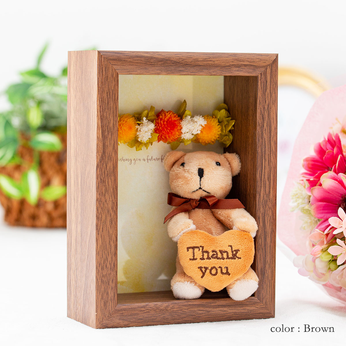 ありがとうを伝えるハートベア写真フレーム