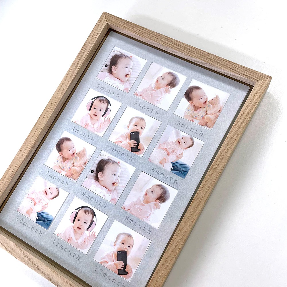 お子様の成長を記録できるナチュラルなフォトフレーム