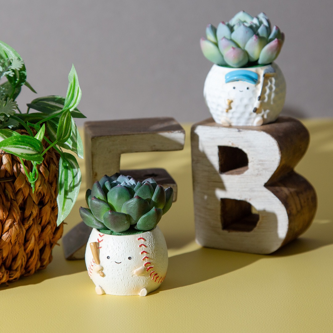 フェイクグリーン カクタスアレンジ ゴルフ＆野球 セット