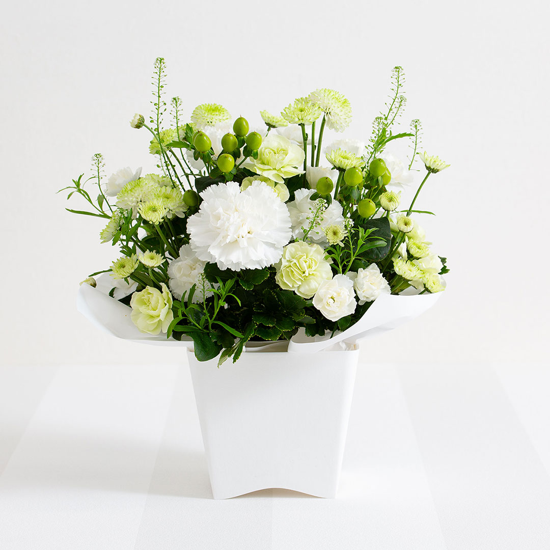 お供え生花アレンジ 想蒼 線香セット