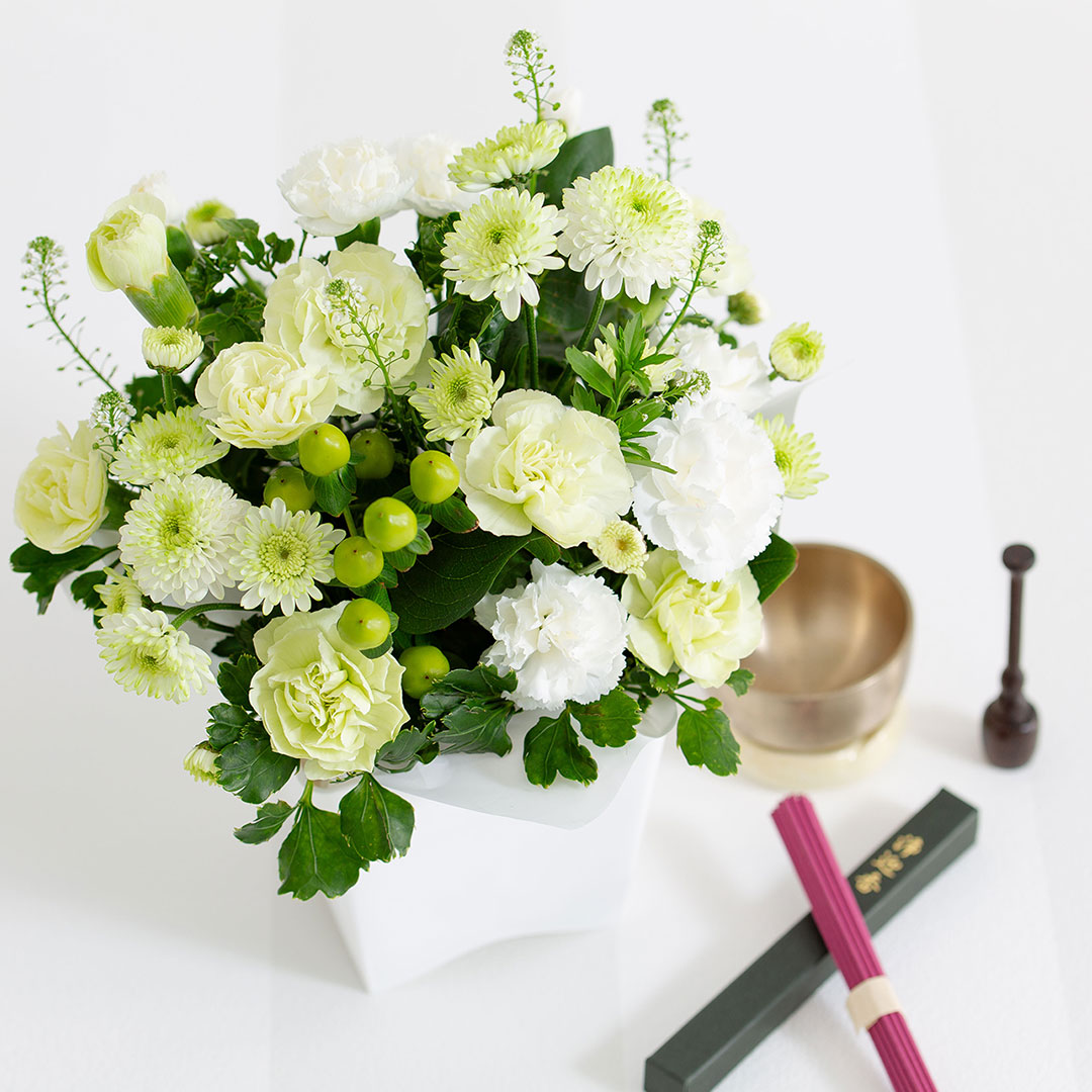 お供え生花アレンジ 想華 線香セット