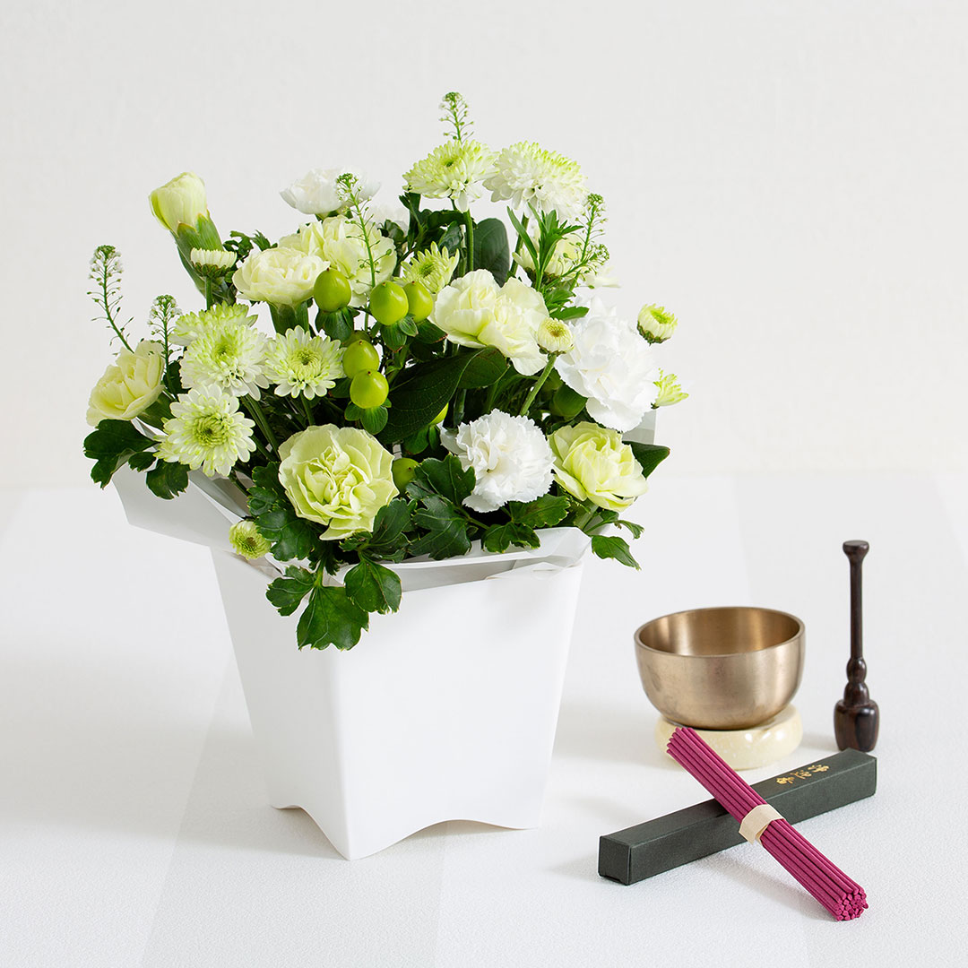 お供え生花アレンジ 想華 線香セット