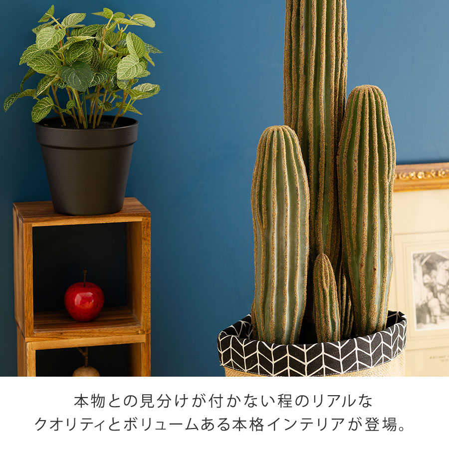 柱サボテンバスケット フェイクグリーン