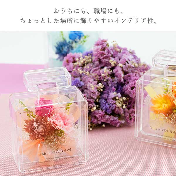 Palem 香水瓶で飾る可愛いお花ギフト