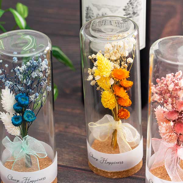 コルクボトルドライフラワー