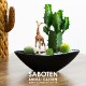 サボテンギフト 寄せ植え 舟形タイプ 大雲角 選べる動物フィギュア付