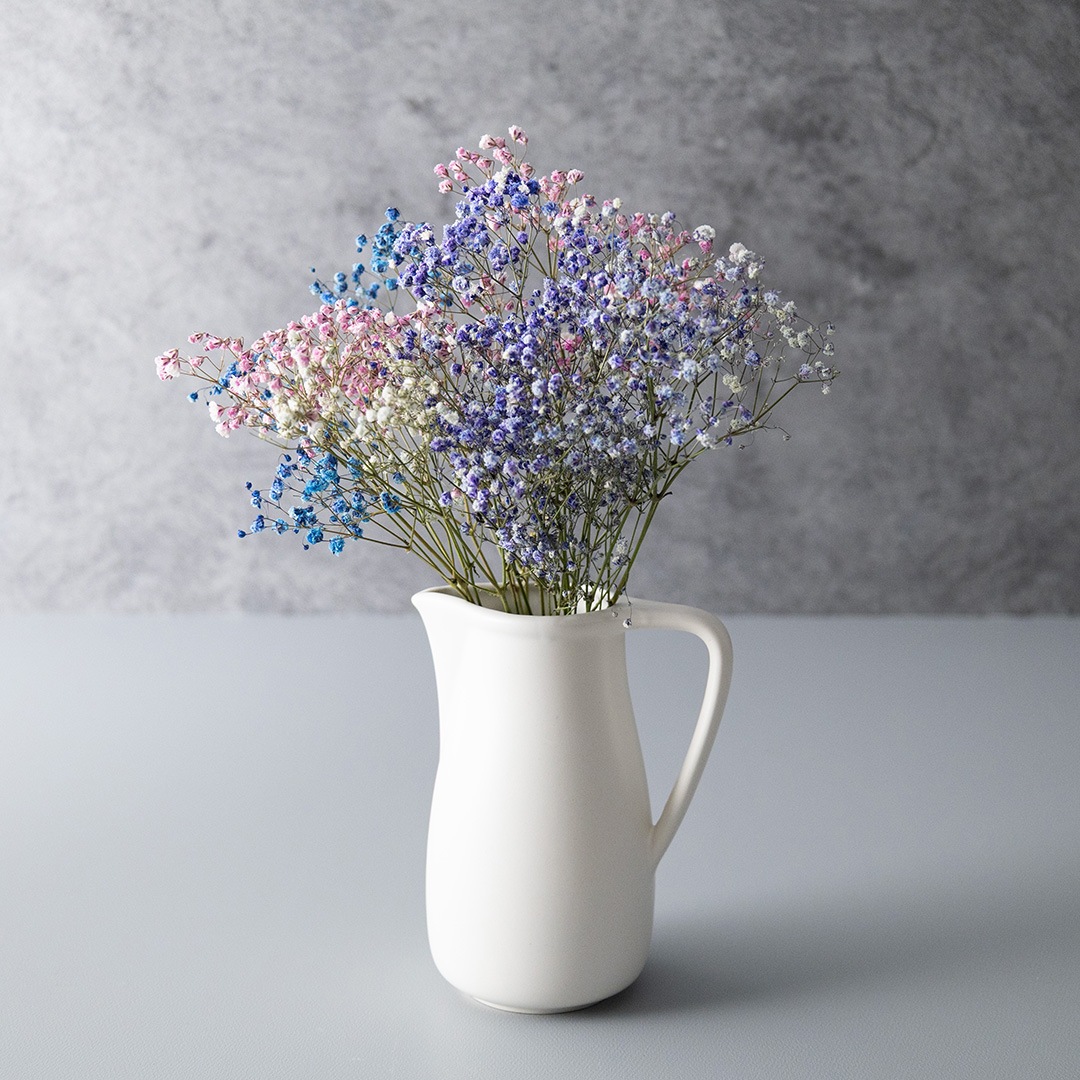 お花を飾るピッチャー型ドライフラワーベース
