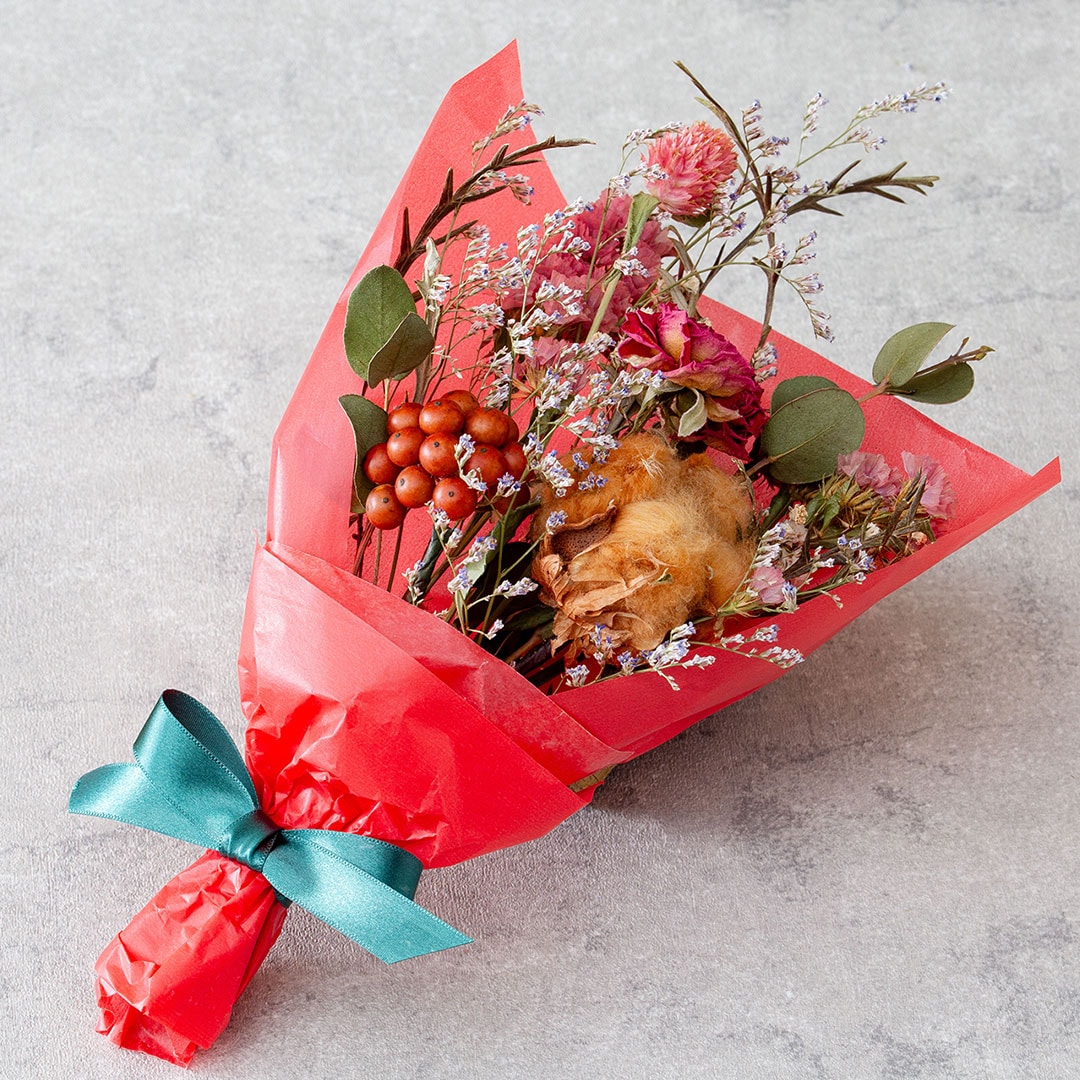 totte ドライフラワーブーケと ミニXmasリース