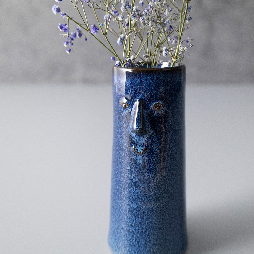 【Kobito Vase 　Hello (M)】小人 顔付きフラワーベース 花瓶