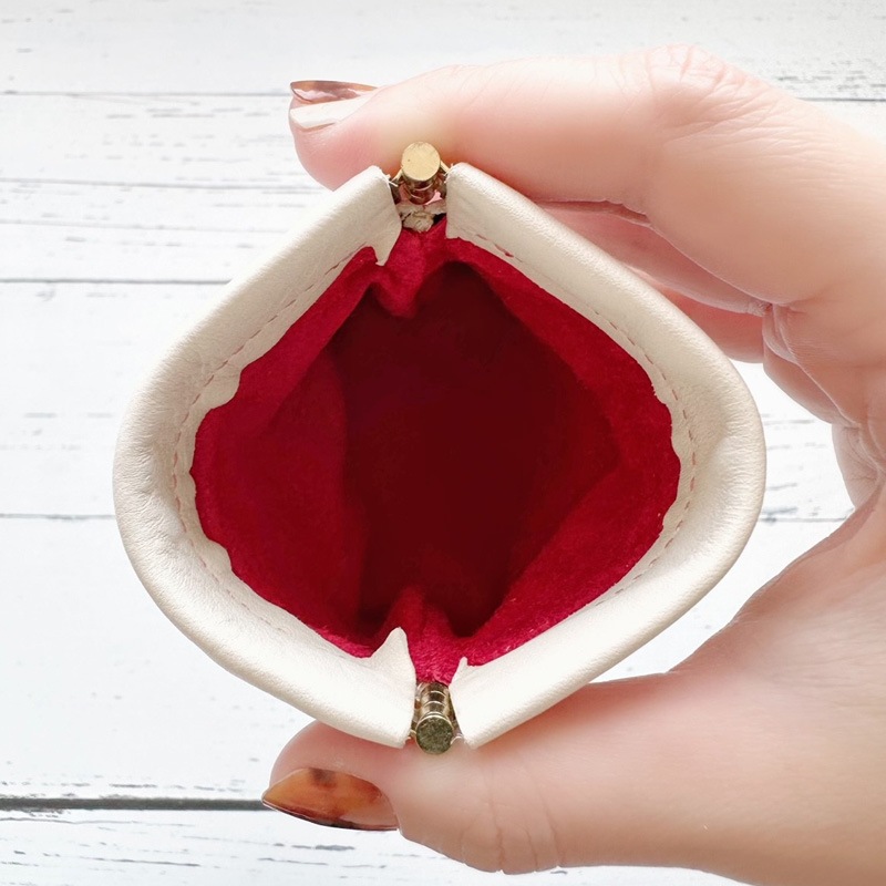 ばね口ぱかぱかポーチ＊M｜革小物オーダーメイドのお店fleur（フルール）