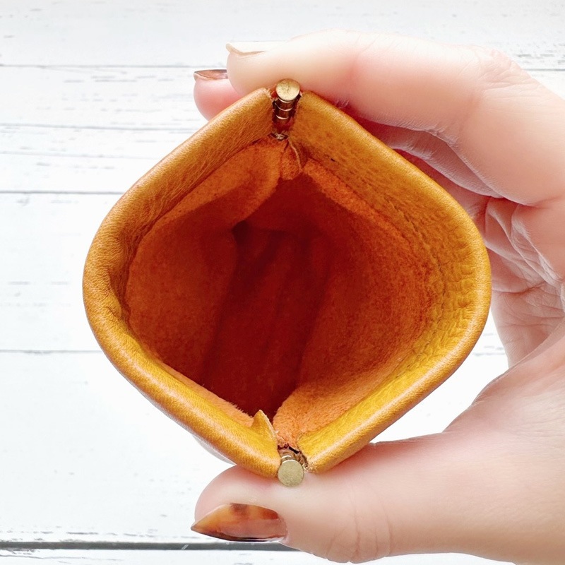 ばね口ぱかぱかポーチ＊M｜革小物オーダーメイドのお店fleur（フルール）