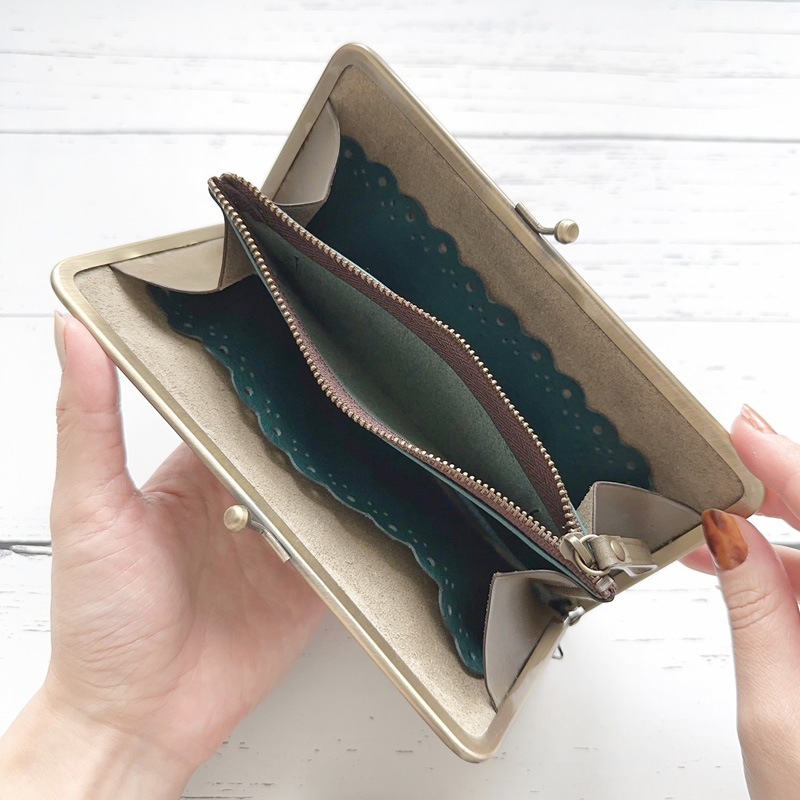 本革長財布*がま口|革小物オーダーメイドのお店fleur(フルール)