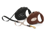 フレキシ 伸縮リード 高級モデル レザー -Leather - 最高級の山羊革（やぎがわ）使用 テープタイプ