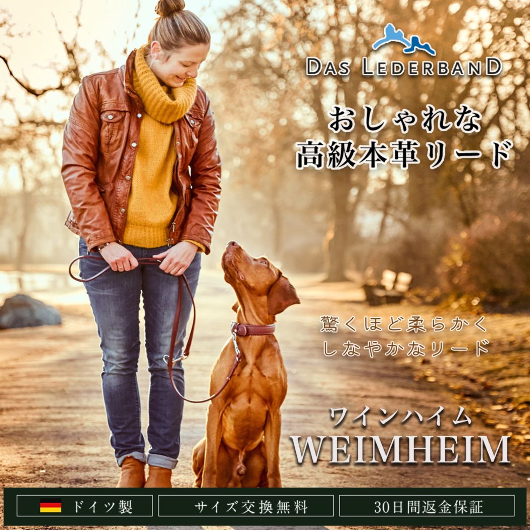 ドイツ製 高級本革リード Das Lederband ダスレダーバンド 「WEINHEIM（ワインハイム）」犬 リード レザー 本革 ペット用品 柔らかくて丈夫 有害化学物質不使用