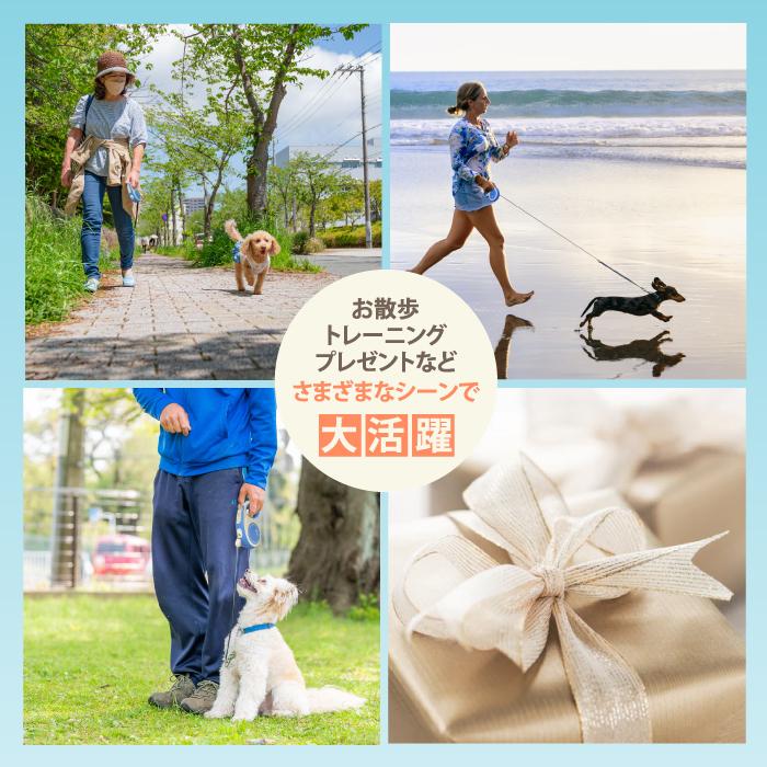 フレキシ 伸縮リード 高級モデル レザー -Leather - 最高級の山羊革（やぎがわ）使用 テープタイプ