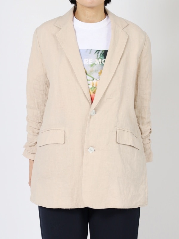 【Boutique Ordinary 】サイドスリットフレンチリネンジャケット BO22-124