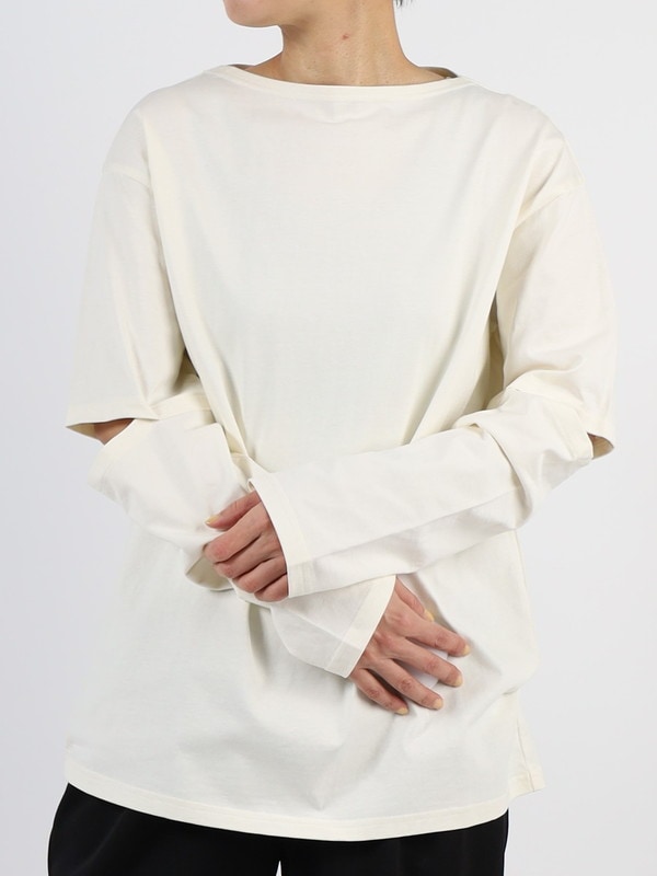 【ANTHOM】エルボーホール無地カットソー