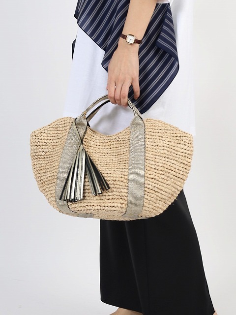 【VIOLA'dORO】キラリ☆ラフィア横長BAG