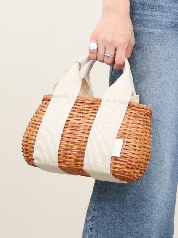 【VIOLA'dORO】ラタン×牛革2WAYバッグ