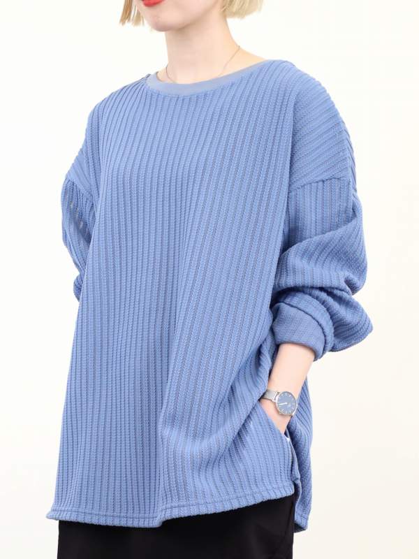 【CHIGNON】スポンジストライプシアートップス