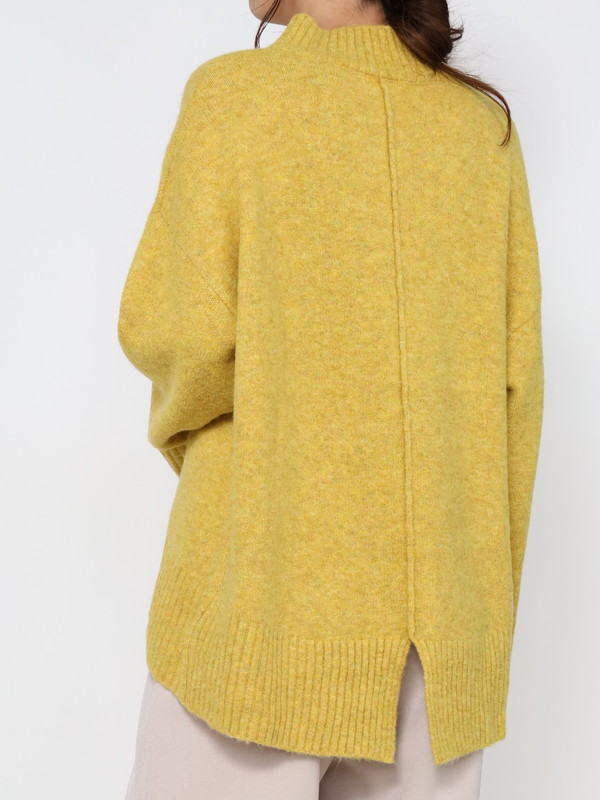 【siro de la bonte】バックスリットハイネックニット