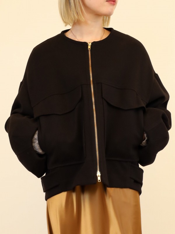 【trois】ウールライク太袖ジャケット