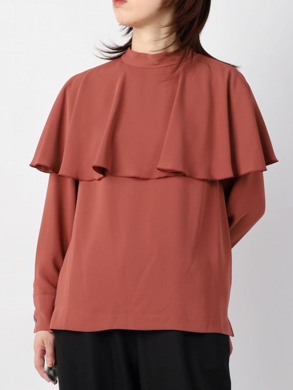 【dolly-sean】とろみサテンケープブラウス