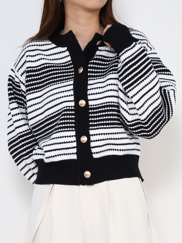 【Un carnet】ポップコーン柄ニットカーディガン