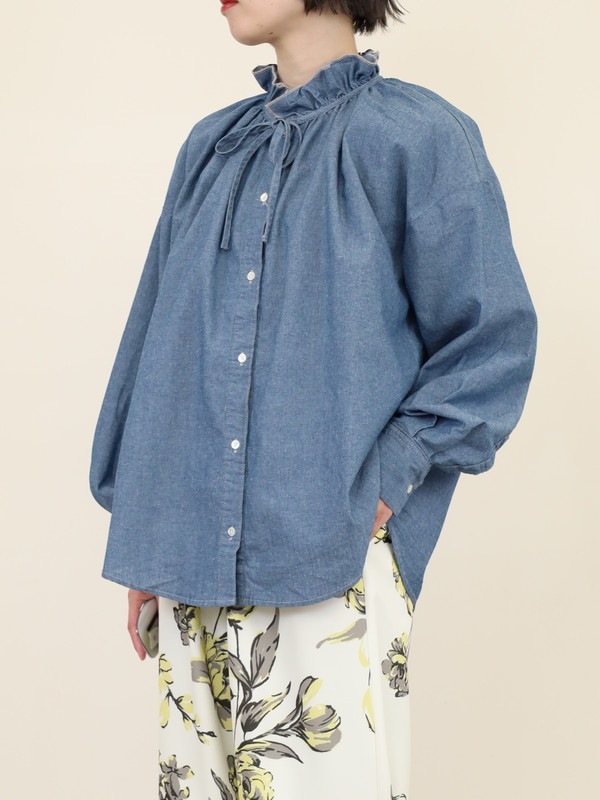 【JOHNBULL】シャンブレーギャザーブラウス|JOHNBULL　ジョンブル|Brand