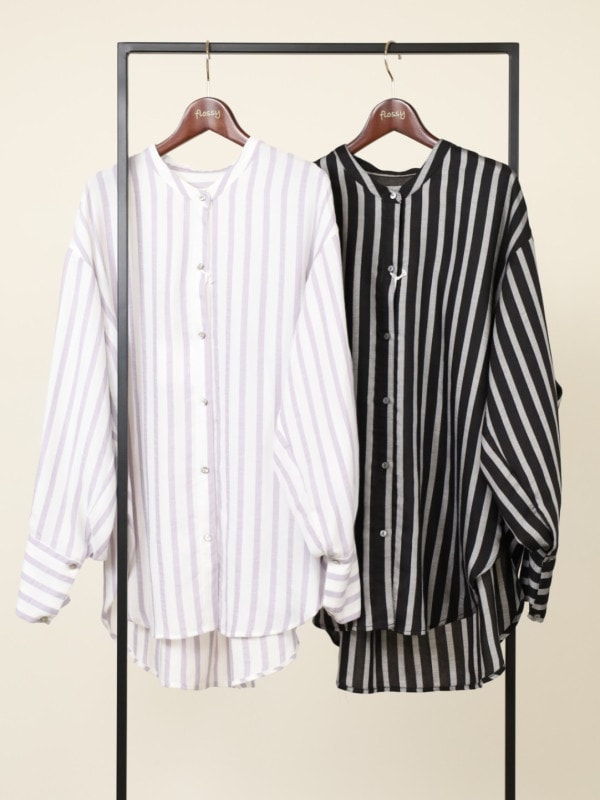 【CHIGNON】ストライプオーバーシャツ