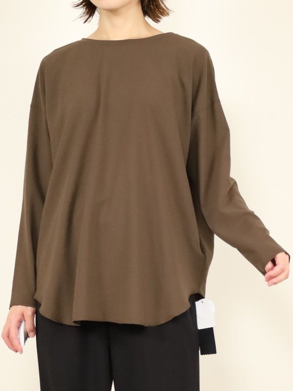 【dolly-sean】ストレッチジョーゼット長袖ブラウス