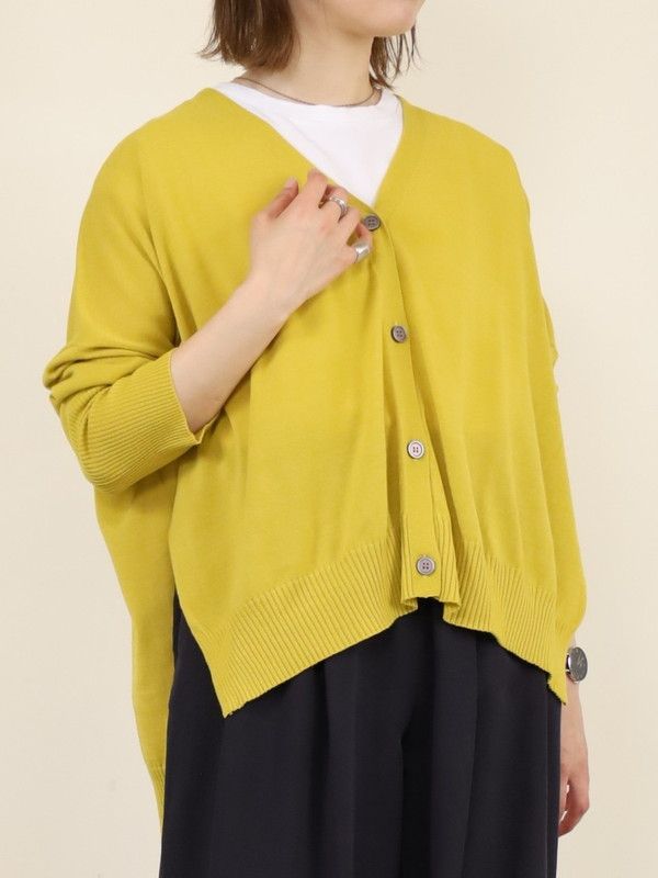 【siro de la bonte】サイドスリットコットンニットカーディガン|sirodelabonte シロデラボンテ|Brand