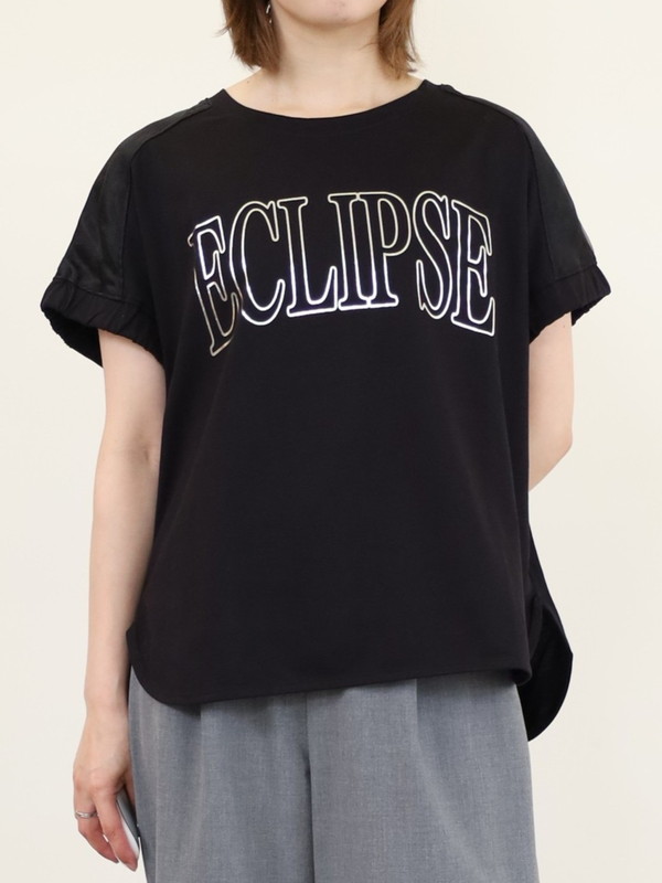 【trois】オーガンジー使いロゴカットソー