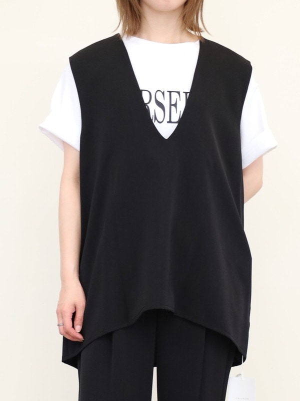 【CHIGNON】肩タックVネックベスト