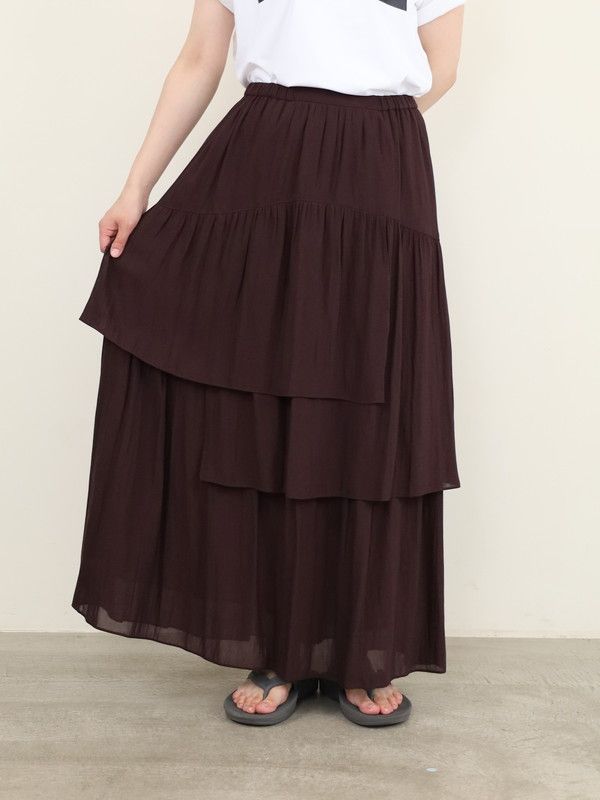 【&dear】ジョーゼットティアードスカート|その他|Brand