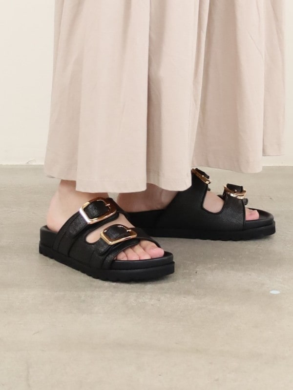 【ATELIER BRUGGE】Wバックルフットベッドサンダル