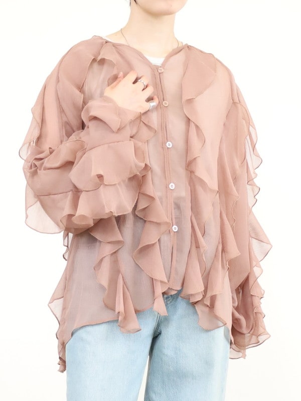 未使用‼️ayane(アヤン） ジョーゼットブラウスシフォン ブラウス ayane】楊柳シフォンブラウス/855729