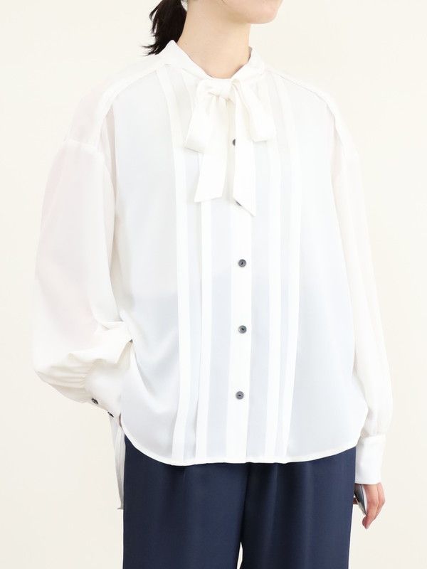 【trois】ジョーゼットボウタイブラウス