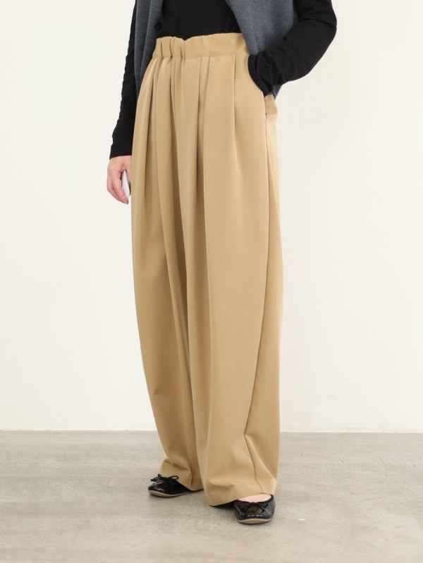 【ルメランジュ】ヴィンテージツイルタックドレープパンツ