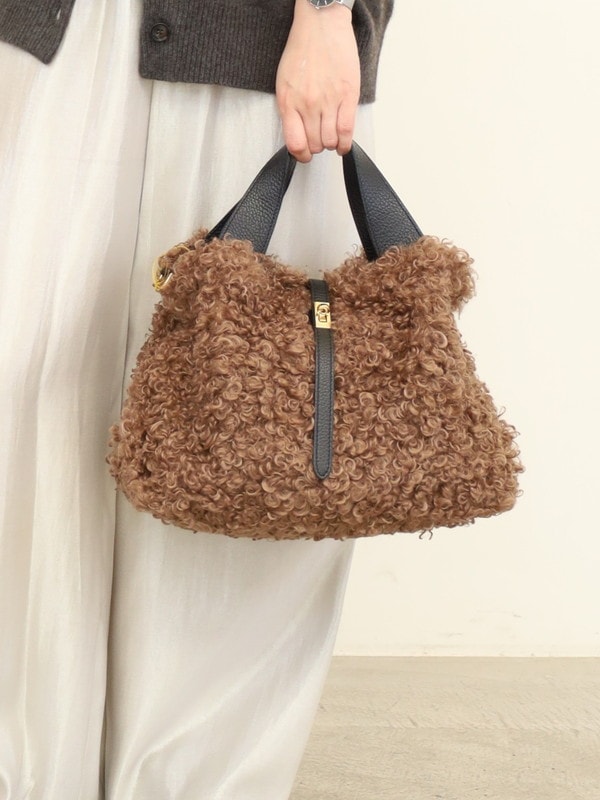 【VIOLA'dORO】エコファーターンロックトートバッグ