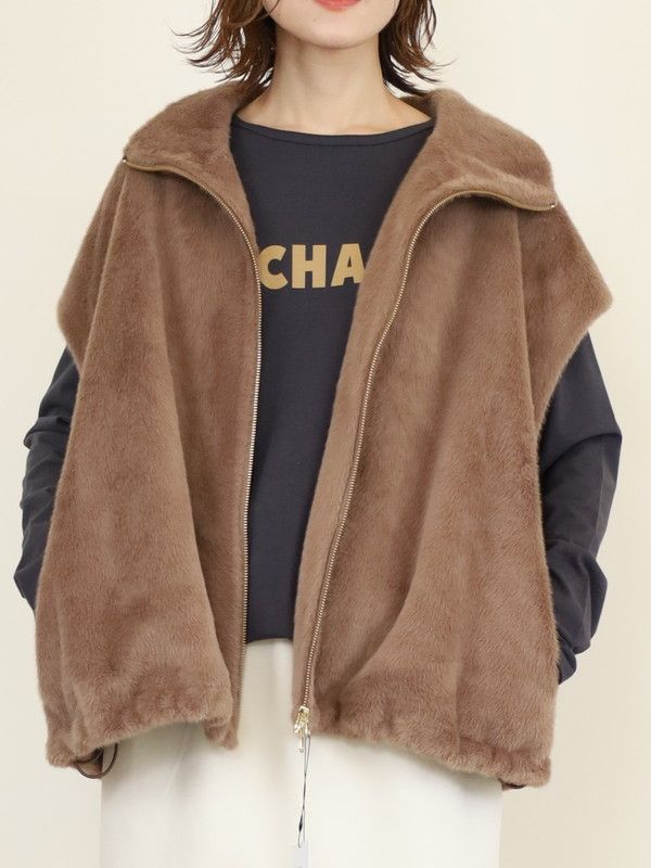 【MICA&DEAL】スタンドカラーファーベスト|Mica&deal マイカアンドディール|Brand