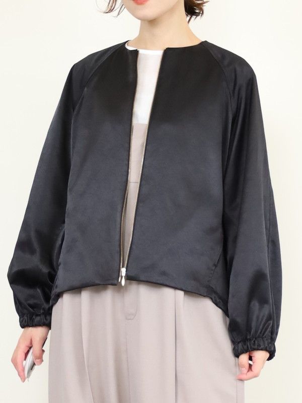 【Doneeyu】サテンZIPブルゾン|Doneeyu ドニーユ|Brand