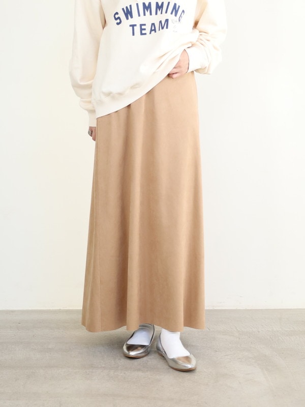 【ma couleur】フェイクスエードバックテールスカート