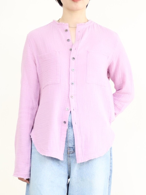 【LeMelange】ダブルガーゼ前開きブラウス