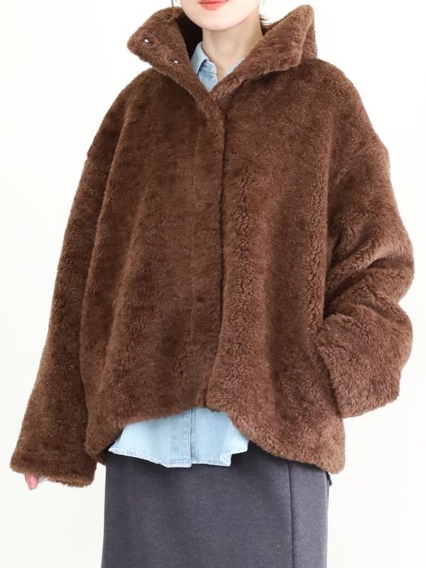 【MICA&DEAL】スタンドカラーボアブルゾン