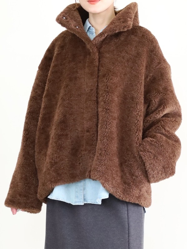 【MICA&DEAL】スタンドカラーボアブルゾン