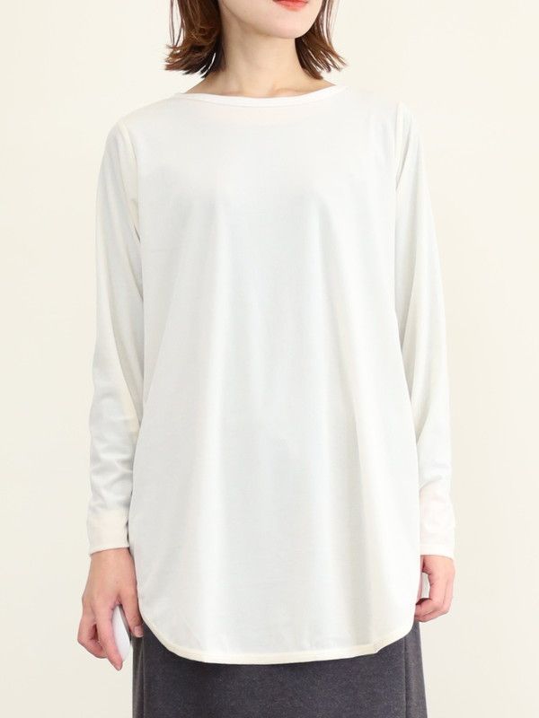 【siro de la bonte】シアーベロアクルーネックトップス