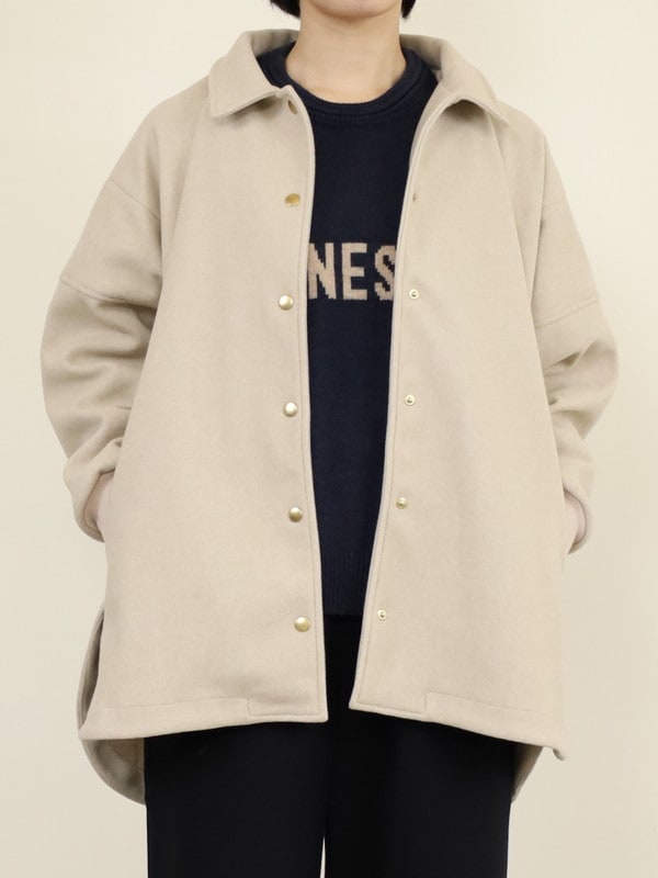 【siro de la bonte】ライトメルトンワイドシャツジャケット