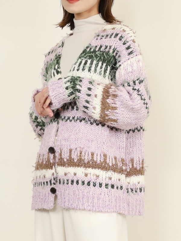 【JOHNBULL】ファンシーヤーンジャガードカーディガン