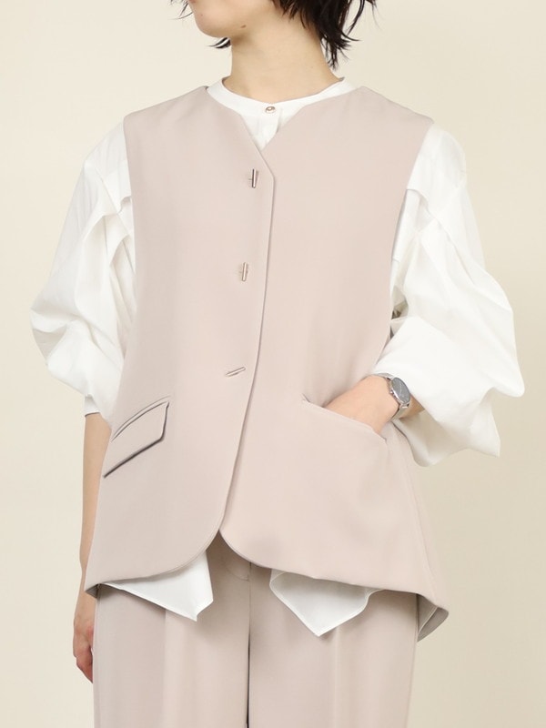 【CHIGNON】バーボタンフレアベスト